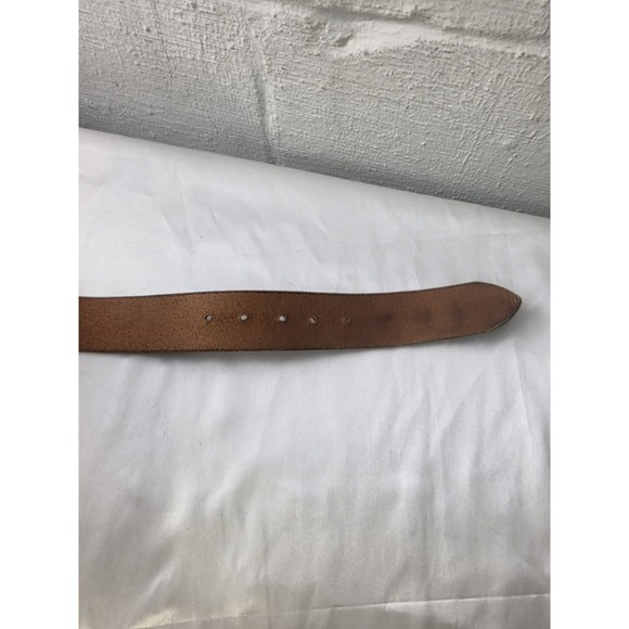 DUNCAN LAURIE Vintage Solid Brass Arrow BELT BUCKLE And Leather Belt 1971 Rainbo main image 4